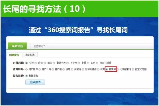 長尾詞尋找方法，搜索詞報告